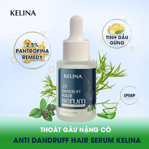 Ngoài thành phần làm sạch gàu, tinh chất Kelina còn bổ sung chất dinh dưỡng và dưỡng ẩm cho tóc và da đầu.
